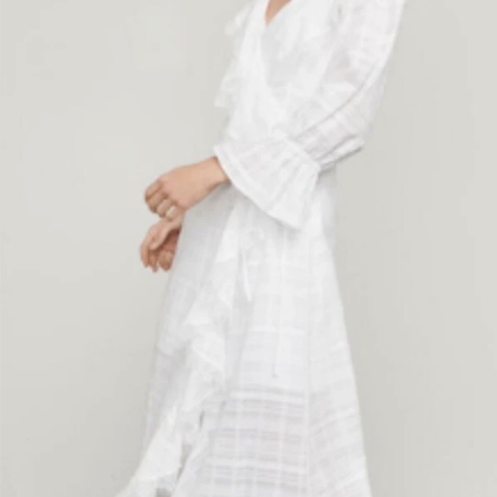 BCBG MAXAZRIA Cheryl Ruffle Asymmetrical Wrap Dress